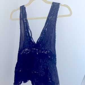 Free people black lace top